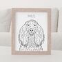 Custom Afghan Hound Dog Portrait Outline With Flowers, thumbnail 4 of 8