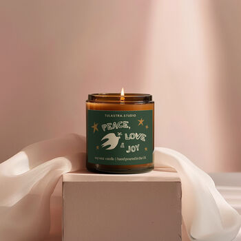 Peace, Love And Joy Scented Candle Christmas Gift, 9 of 10