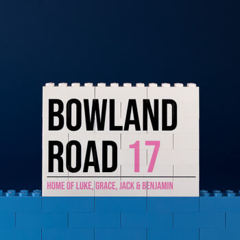 Personalised Lego® Brick Family Address Street Sign Gift, 3 of 6