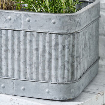 Set Of Three Industrial Corrugated Tub Planters, 6 of 6