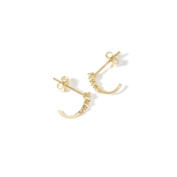 9ct Solid Gold Diamond Gradient J Stud Earrings, 3 of 4