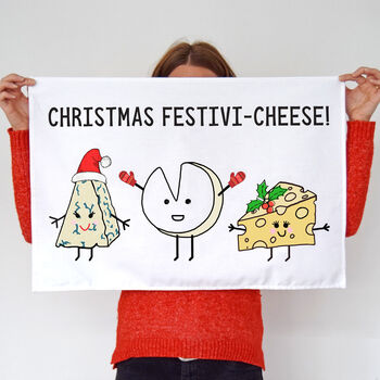 Funny Cheese Christmas Tea Towel, 4 of 4