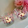 Pink Heart Hand Painted Tea Light Holders, thumbnail 1 of 6