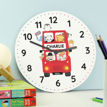 Personalised London Bus Wooden Clock, 2 of 5