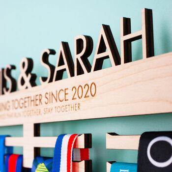 Couples Personalised Medal Hanger, 3 of 5