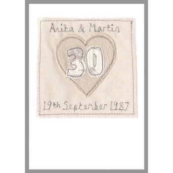 Personalised 30th Pearl Wedding Anniversary Card, 10 of 12