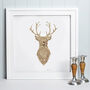 Sparkling Silver/Gold Framed Stag, thumbnail 3 of 4