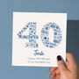 Blue Star Personalised 40th Birthday Card, thumbnail 1 of 5