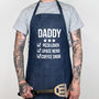 Personalised Father's Day List Denim Apron, thumbnail 2 of 5