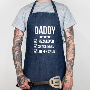 Personalised Father's Day List Denim Apron, 2 of 5