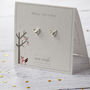 Christmas Fox Sterling Silver Studs, thumbnail 4 of 9