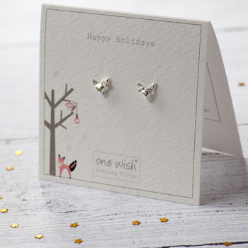 Christmas Fox Sterling Silver Studs, 4 of 9