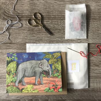 Embroider Me Elephant Greeting Card, 2 of 6