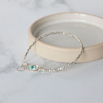 Sterling Silver Mini Nugget With Birthstone Bracelet, 5 of 10