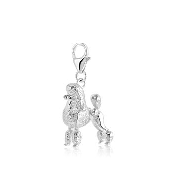 Poodle Charm Sterling Silver, 3 of 8