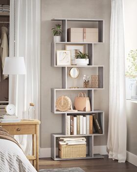 Six Tier Bookshelf Room Divider Modern Storage Unit, 3 of 12