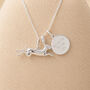 Personalised Sterling Silver Leaping Hare Necklace, thumbnail 1 of 11