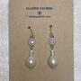 Pearl Drop Cz Flower Earrings, thumbnail 2 of 7