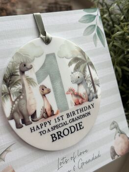 1st Or Any Age Birthday Keepsake Dinosaurs Card, 4 of 4