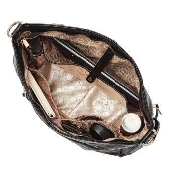 Lennox Black Embossed Leather Handbag, 6 of 10