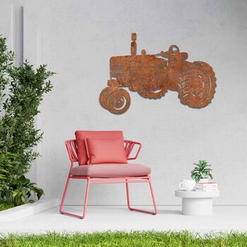 Rusted Metal Tractor Wall Decor Gift For Fathers Day, 8 of 10