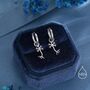 Sterling Silver Tiny Neuron Cell Huggie Hoops Earrings, thumbnail 1 of 11