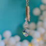 Rose Gold Feather And Crystal Heart Remembrance Christmas Hanger, thumbnail 1 of 4