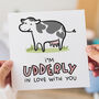 I'm Udderly In Love With You Funny Valentine's Card, thumbnail 3 of 3