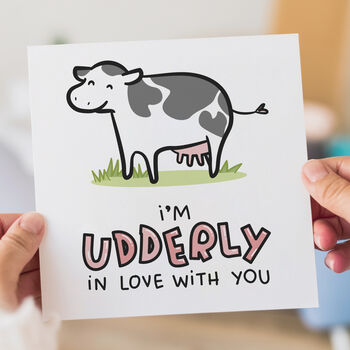 I'm Udderly In Love With You Funny Valentine's Card, 3 of 3