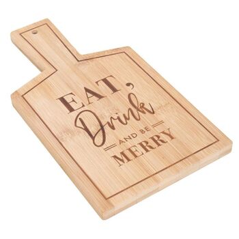 Eat, Drink And Be Merry Bamboo Serving Board, 3 of 3