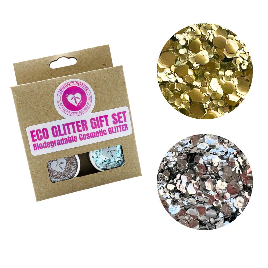 Eco Glitter Box Gift Set Of Gold And Silver Blends By Luminosity Glitter