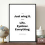 'Just Wing It' Inspirational Print About Life, thumbnail 1 of 3