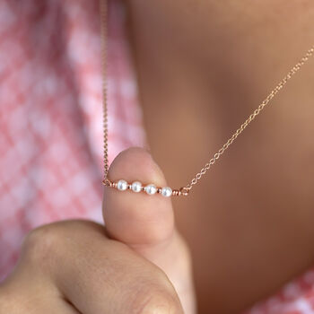40th Birthday Dainty Pearl Bar Necklace, 3 of 8