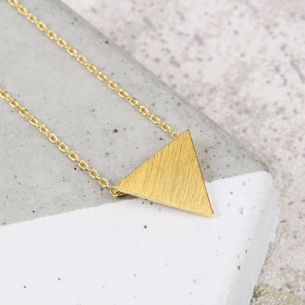 geometric triangle pendant necklace by lisa angel | notonthehighstreet.com