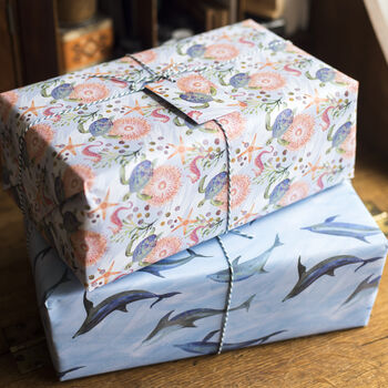'Sea Treasure' Pack Of Luxury, Recycled Wrapping Paper, 5 of 8