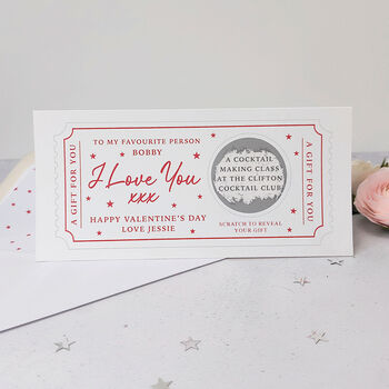Personalised ‘I Love You’ Valentine’s Day Scratch To Reveal Card, 5 of 7