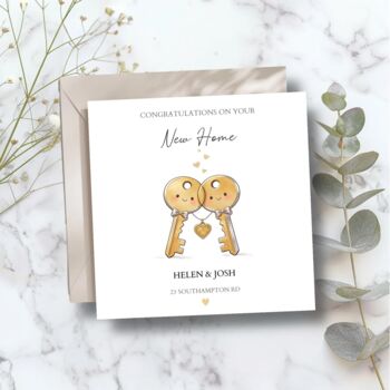 New Home Card, Congratulations On First Home, Forever Home, Keys Design, 2 of 5