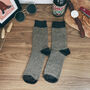 Mens Wool Socks Chevron Check Groomsmen Socks, thumbnail 6 of 9