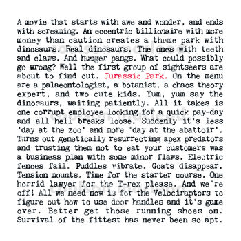Jurassic Park Movie Plot A5 Print, Film Lover Gift, 2 of 5