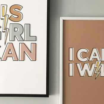I Can, I Will Motivational Typographic Print, 4 of 5