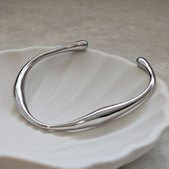 Organically Shaped Bangle Silver, 3 of 7