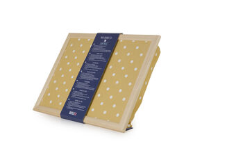 Lap Tray Canary Yellow Spotty Fabric Wood Frame, 4 of 5