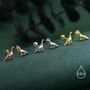 Sterling Silver Dinosaur Internally Threaded Flat Back / Screw Back / Stud Earrings, thumbnail 6 of 12