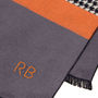 Personalised Men's Houndstooth Orange Stripe Scarf, thumbnail 4 of 8