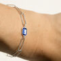 Sterling Silver Sapphire Paperclip Chain Bracelet, thumbnail 3 of 7