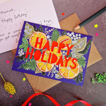 Happy Holidays Orangery Papercut Christmas Card, 6 of 7