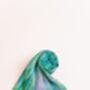 100% Mulberry Silk Scarf, Light Green And Rainbow, thumbnail 6 of 6