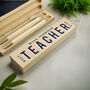 Best Teacher Wooden Pen And Pencil Set, thumbnail 4 of 5
