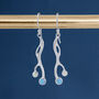 Molten Sterling Silver Opal Duo Drop Earrings, thumbnail 1 of 7