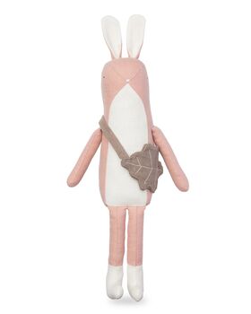 Linen Blend Pink Rabbit Soft Toy, 2 of 6
